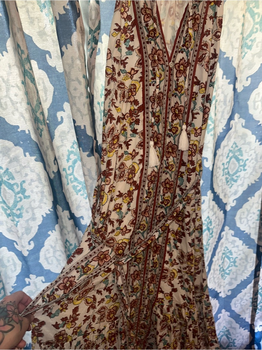 Cleobella Boho Floral Dress | Tie Waist | Ethical Brand | Size Small